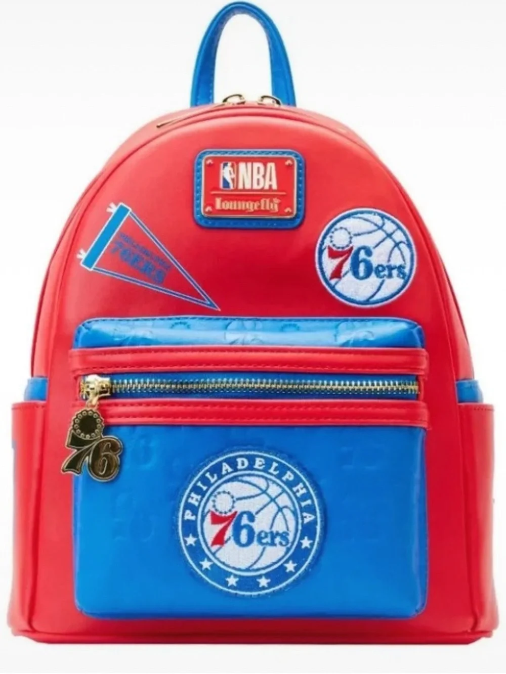 NBA Philadelphia 76ers Kids Red and Blue Mini Backpack